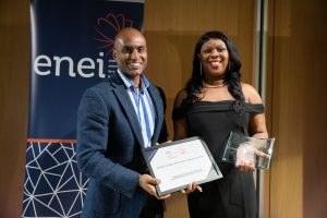 Image of award recipients collecting their award