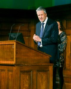 Martin Glover delivering his acceptance speech at the awards ceremony.