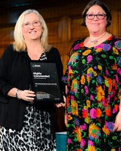 Colleagues from Wales Shared Services Partnership show their highly commended certificate.