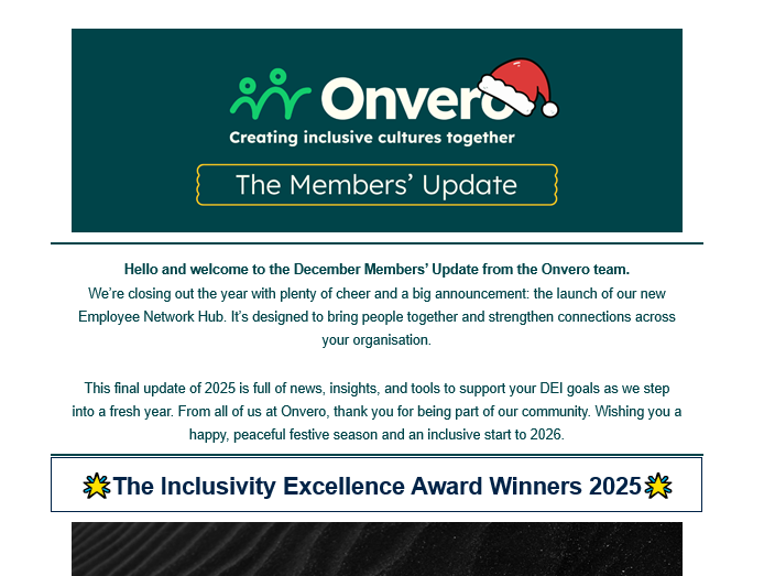 Screenshot to show a snippet of the members' newsletter.